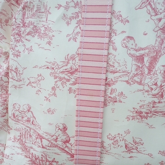LAST PINK Vintage Style Toile Baby Bag/ Beach Bag/ Everything Tote - Picture 3 of 8
